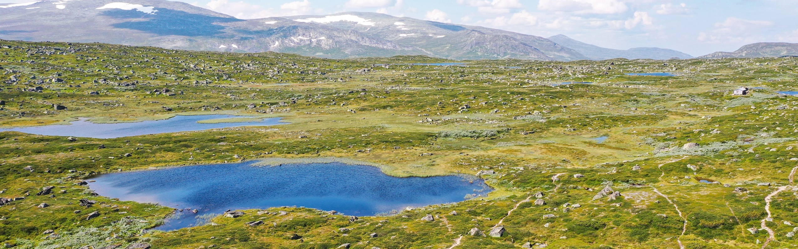 Vy över fjällen i Tänndalen sommartid