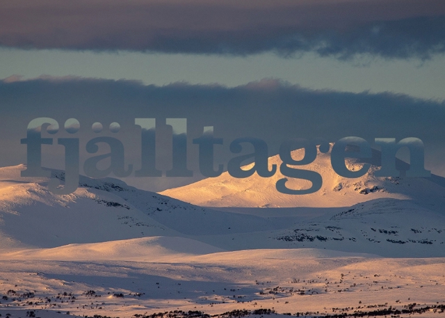 Fjällbild med texten fjälltagen i bilden.
